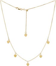 BY ADINA EDEN Mini Heart Station Choker Necklace 14K