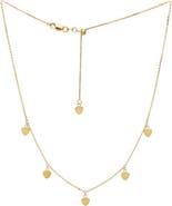 BY ADINA EDEN Mini Heart Station Choker Necklace 14K