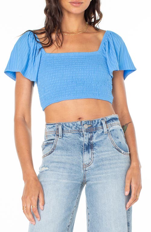 ROXY ROXY SANDY BEACH SMOCKED TWIST REVERSIBLE CROP TOP 