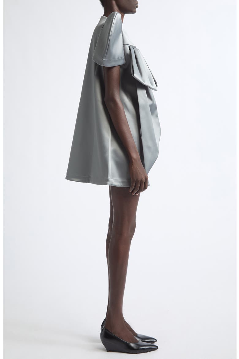 Stretch Satin Bow Minidress, Alternate, color, GREY