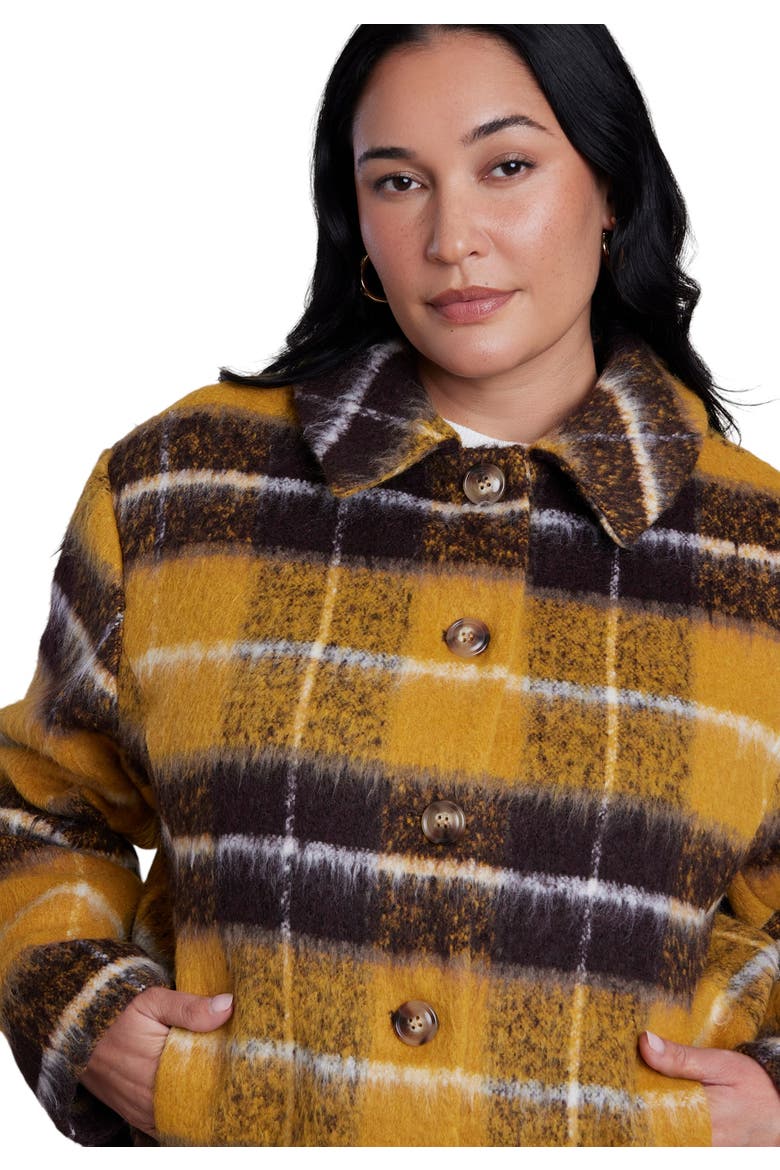 Brushed Plaid Jacket (plus), Alternate, color, CHOCOLATE HONEY PLAID