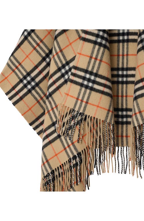 Burberry Charlotte Cape With Plaid Pattern And Fringe