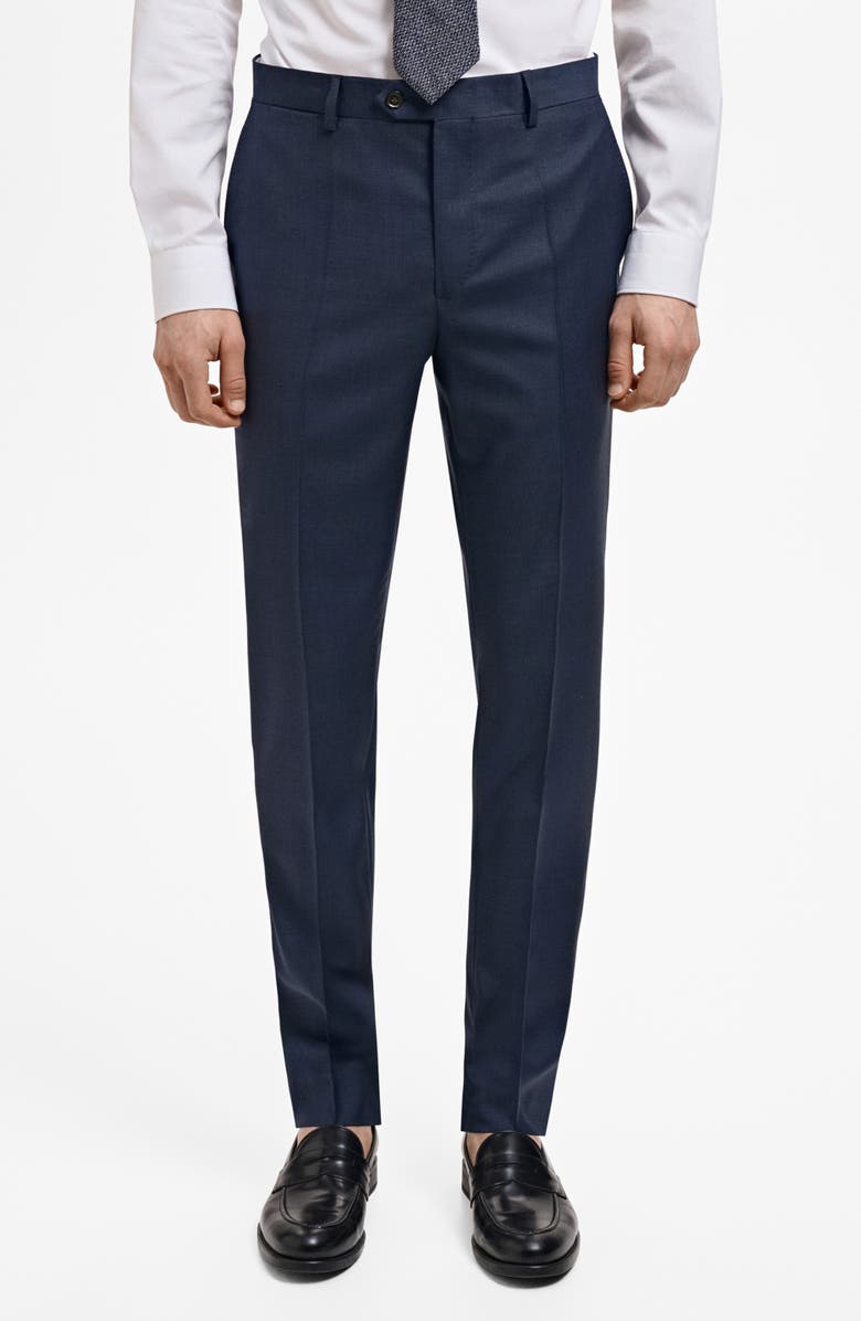 MANGO Venice Virgin Slim Fit Wool Pants, Main, color, 