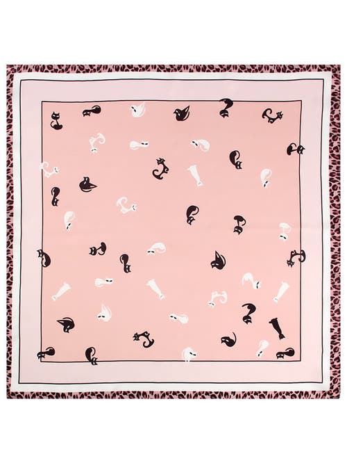 Silksilky Pure Silk Printed Designer Square Scarf 53x53cm/21 In Pink