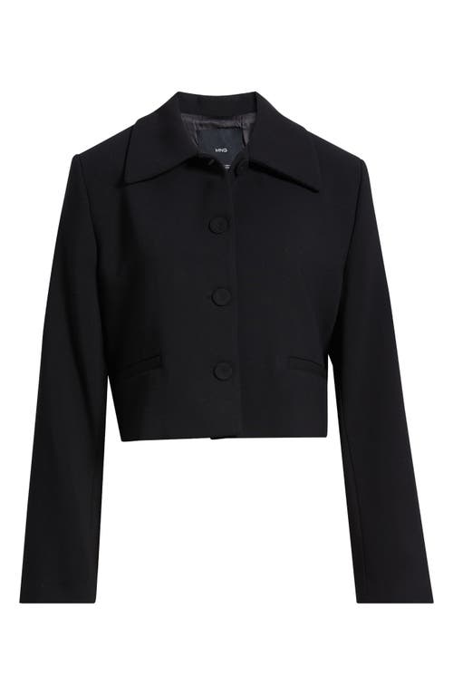 Mango Cagliari Crop Jacket In Black