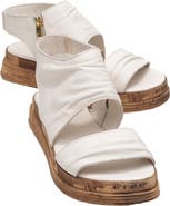 Forever & Always Shoes Lunas Leather Side-Zip Flat Heel Sandal