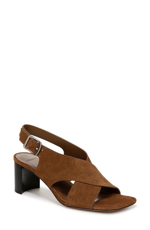 Vince Marlene Calfskin Crisscross Slingback Sandals In Elmwood