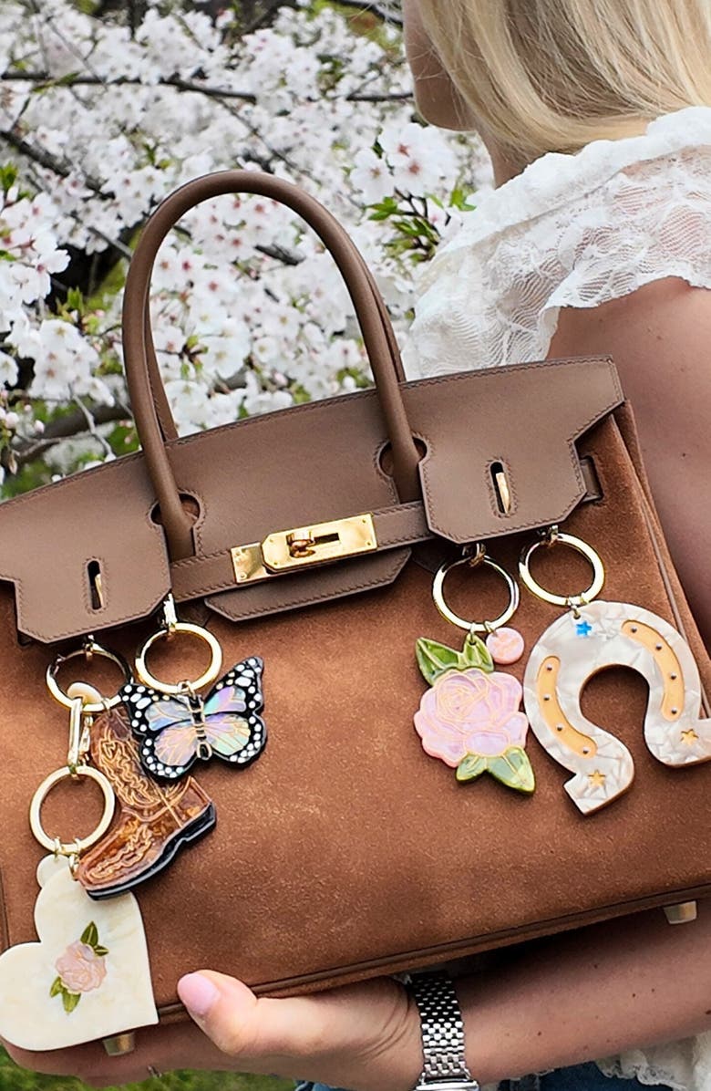 Solar Eclipse Rose Charm Key Chain, Alternate, color, 