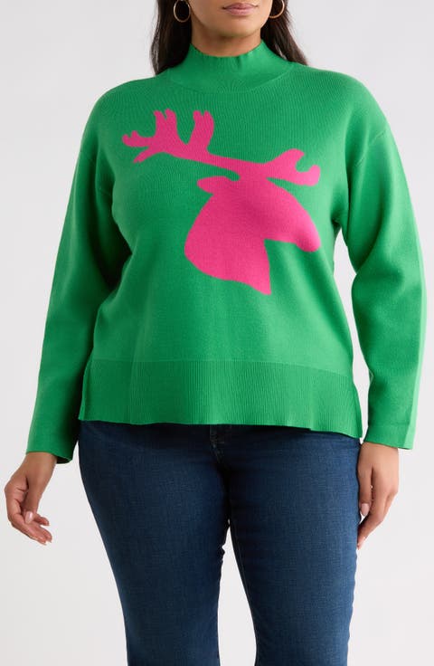 Milly Moose Mock Neck Sweater