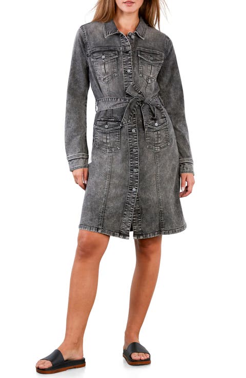 Eleanor Belted Denim Shirtdress