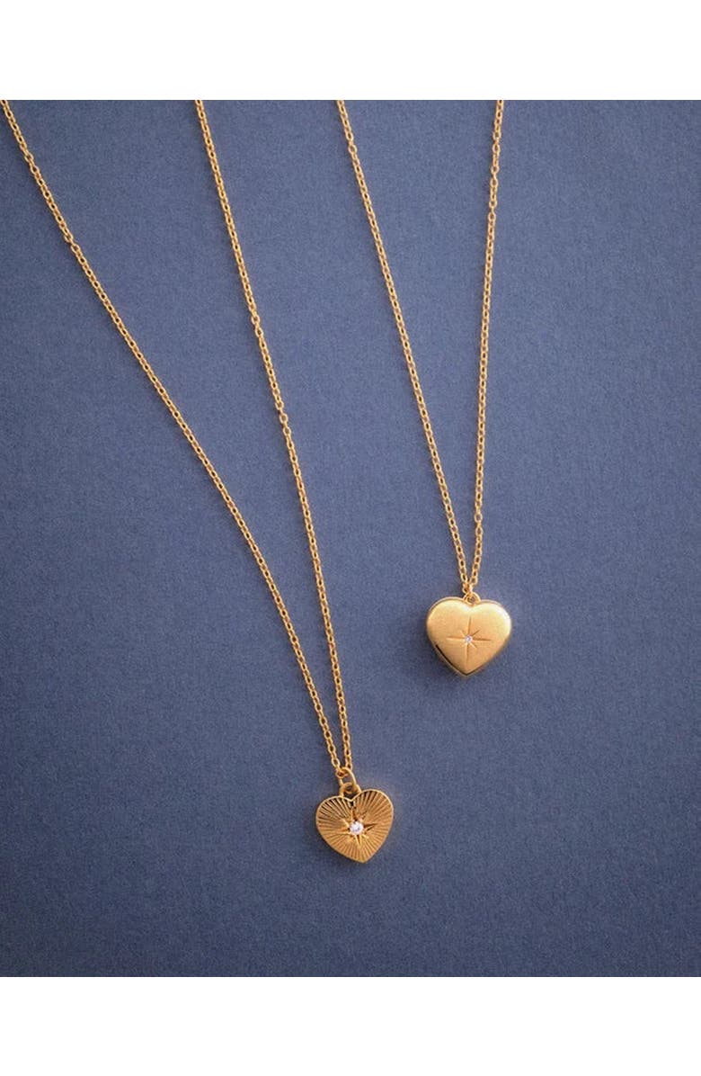 Astley Clarke Gold Mini Heart Locket Necklace, Alternate, color, Gold
