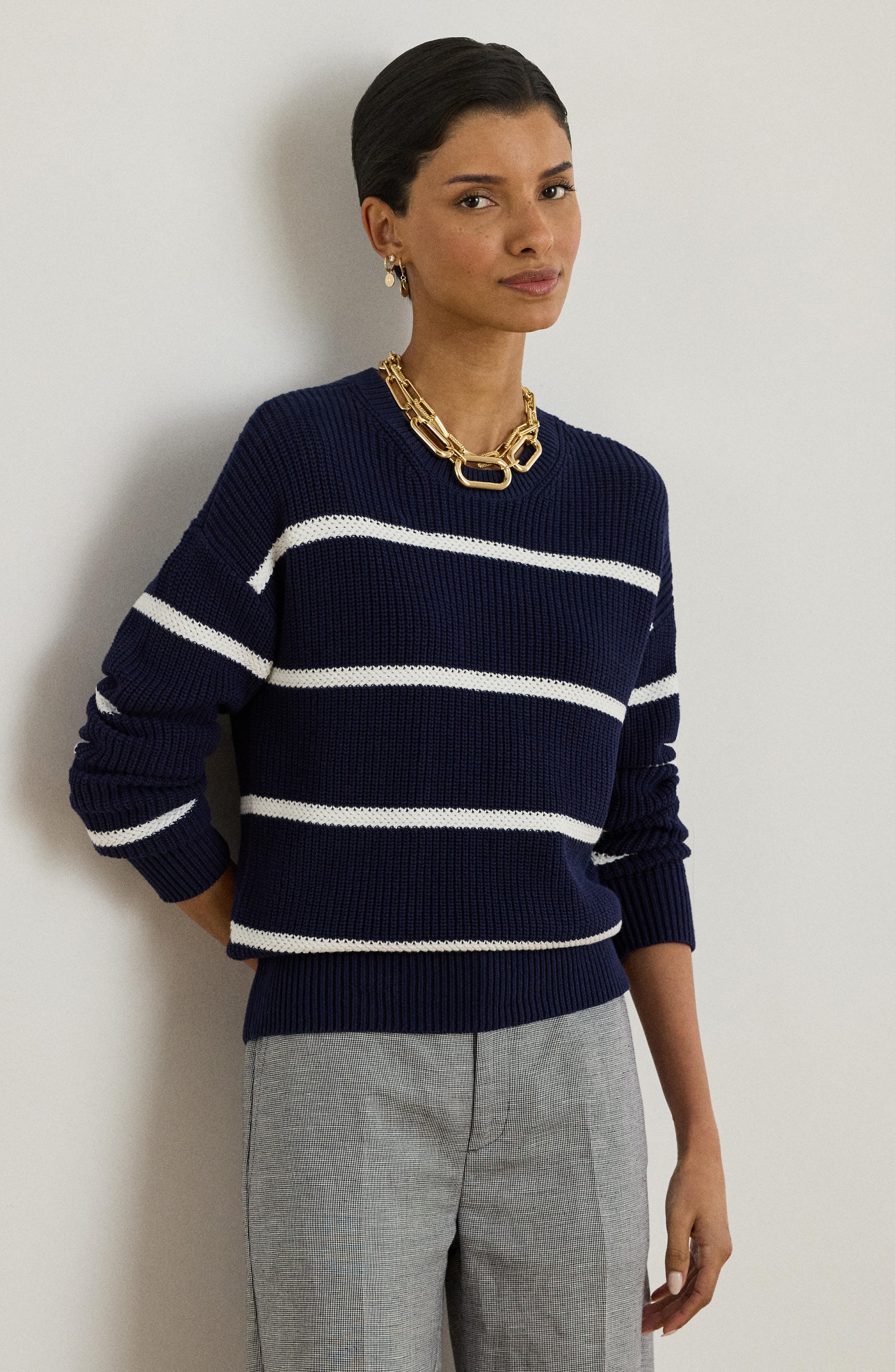 Stripe Combed Cotton Sweater - image 2