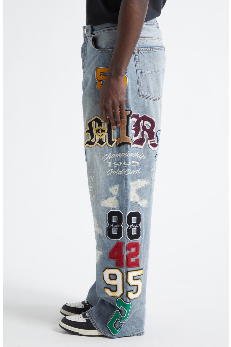 Varsity Patch Distressed Jeans, Alternate, color, ANTIQUE INDIGO