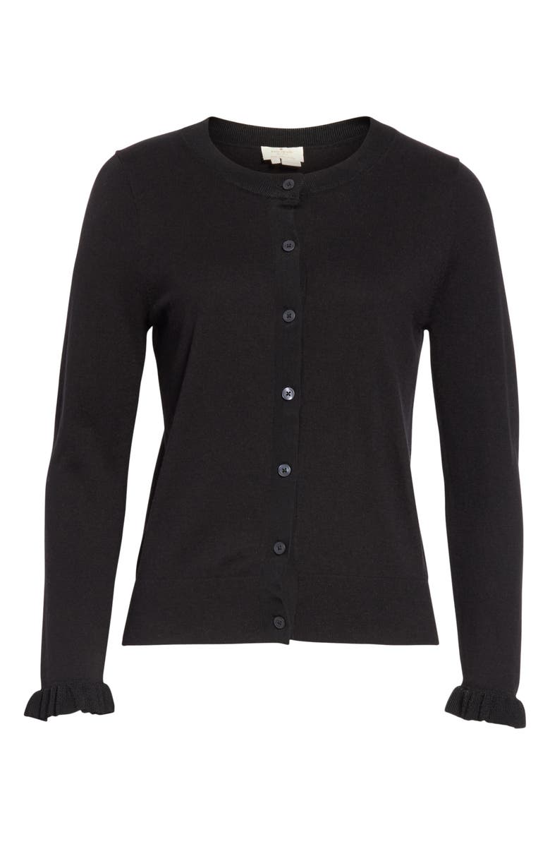 Kate Spade New York ruffle cardigan, Alternate, color, 