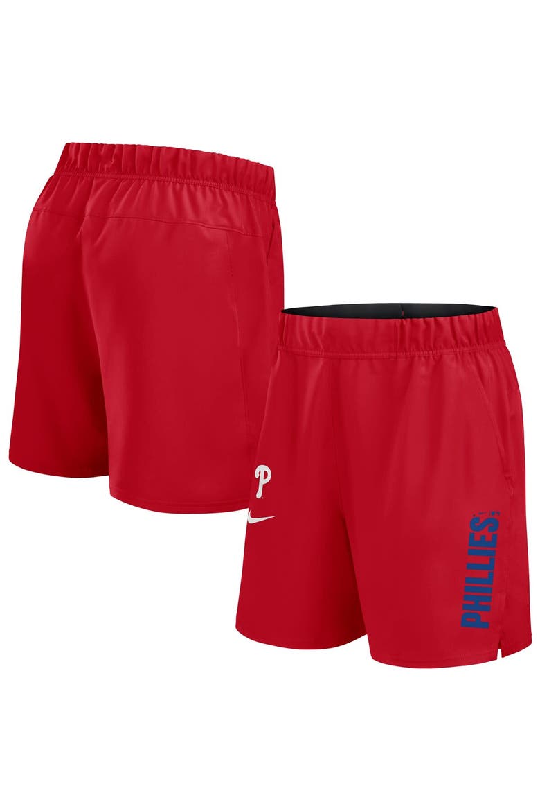 Men's Nike Red Philadelphia Phillies Woven Victory Performance Shorts, Alternate, color, Red