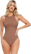 Popilush Cloudsense Shapewear Sleeveless Cutaway Round Neck Bodysuit