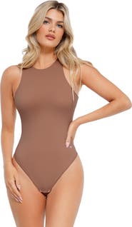 Popilush Cloudsense Shapewear Sleeveless Cutaway Round Neck Bodysuit