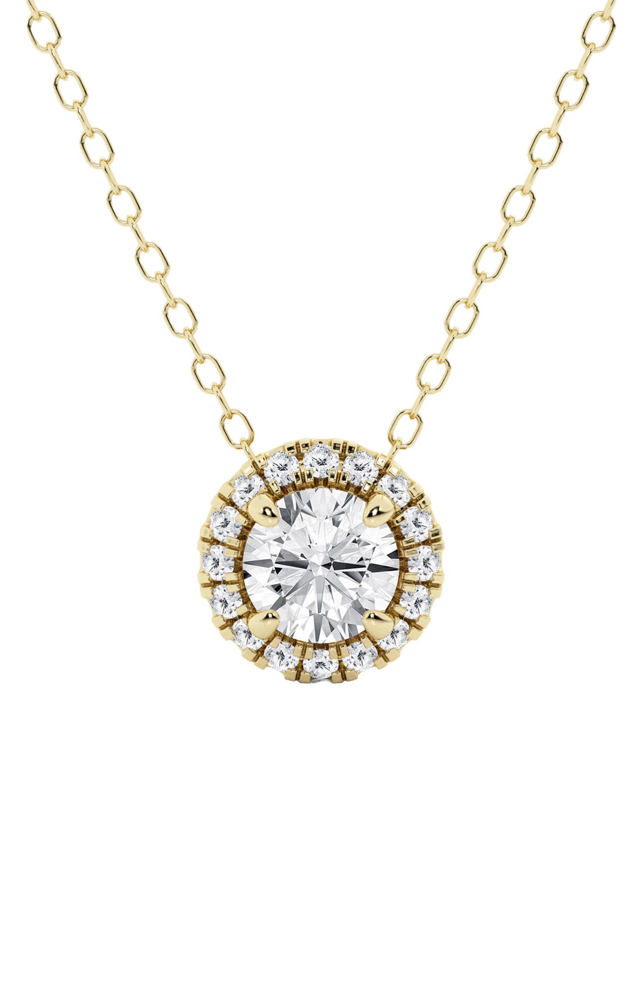 Badgley Mischka Collection Round Lab Created Diamond Halo Pendant Necklace - 0.63ct.