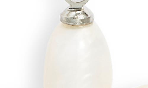 Child Of Wild Esther Freshwater Pearl Cross Earrings In White