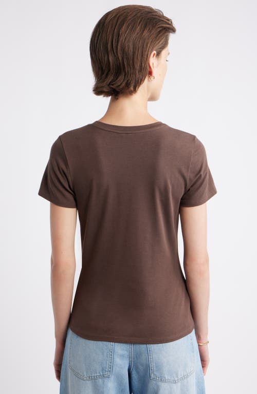 Nordstrom Pima Cotton Blend Crewneck T-shirt In Brown