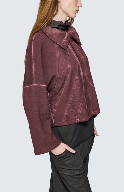 Luukaa Vera Cropped Sculptural Jacket In Burgundy