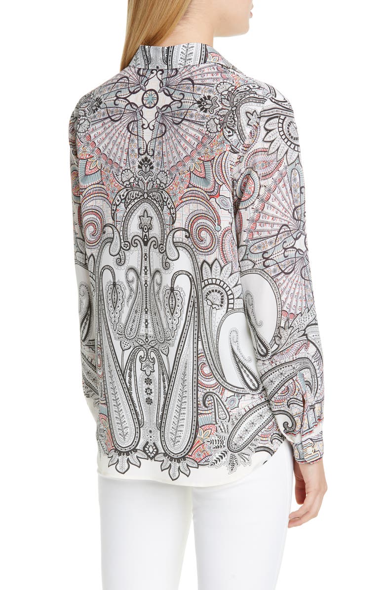 Etro Paisley Print Silk Blouse, Alternate, color, 