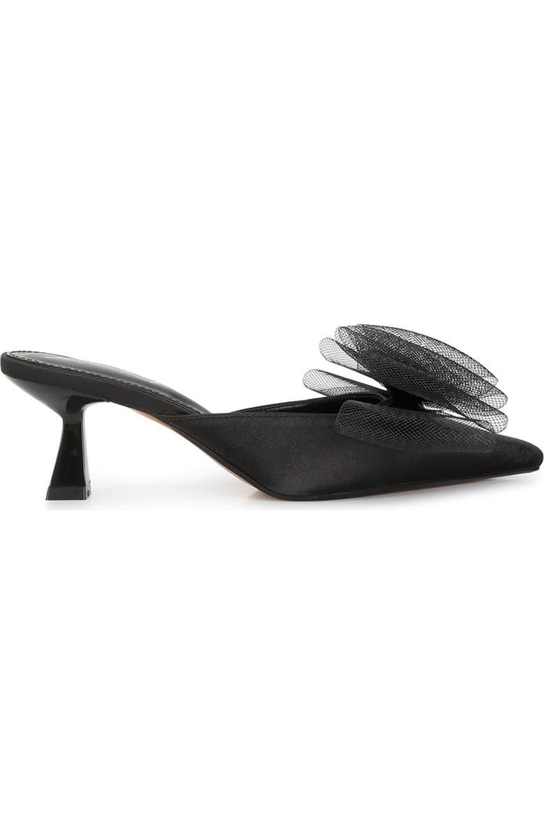 LONDON RAG Asma Bow Embellished Kitten Heel Mule, Alternate, color, Black