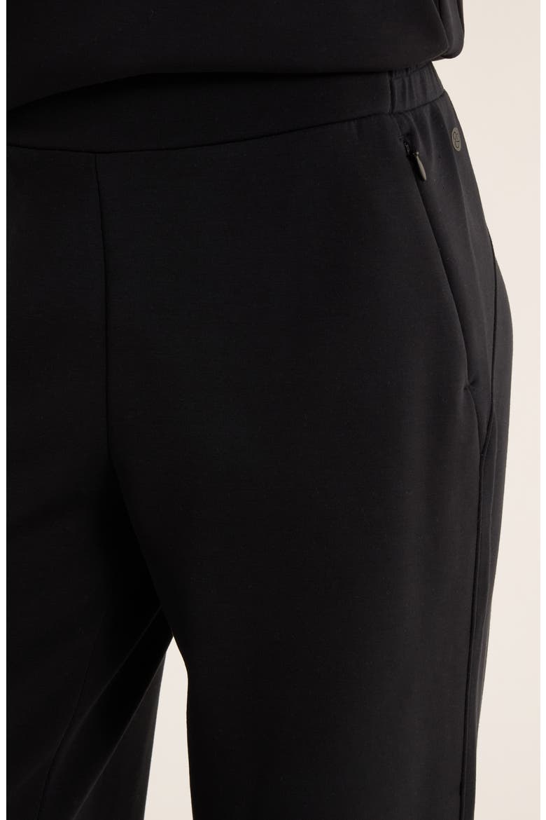 Cozy Scuba Knit High Waist Straight Leg Pants, Alternate, color, BLACK