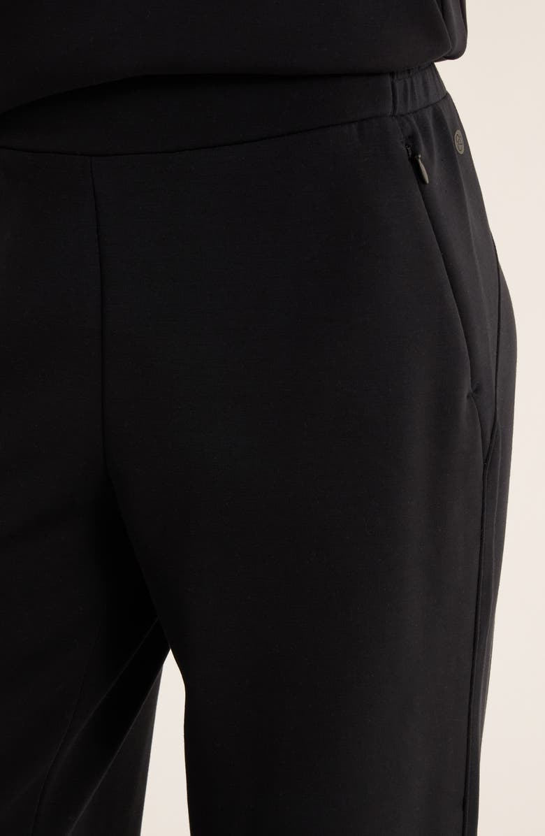 Zella Cozy Scuba Knit High Waist Straight Leg Pants, Alternate, color, Black