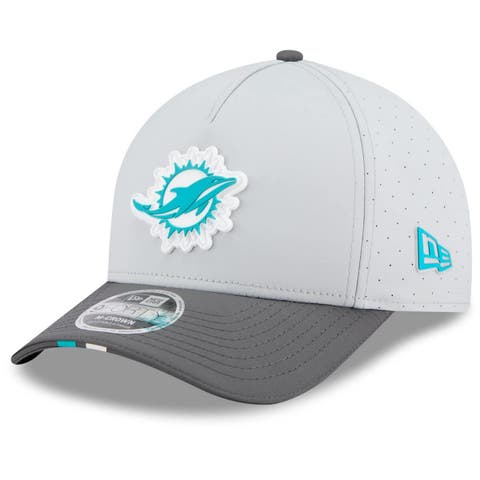 Men's New Era  Gray/Graphite Miami Dolphins 2025 NFL Training Camp A-Frame 9FORTY Adjustable Hat