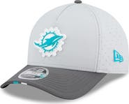 New Era Men's New Era Gray/Graphite Miami Dolphins 2025 NFL Training Camp A-Frame 9FORTY Adjustable Hat