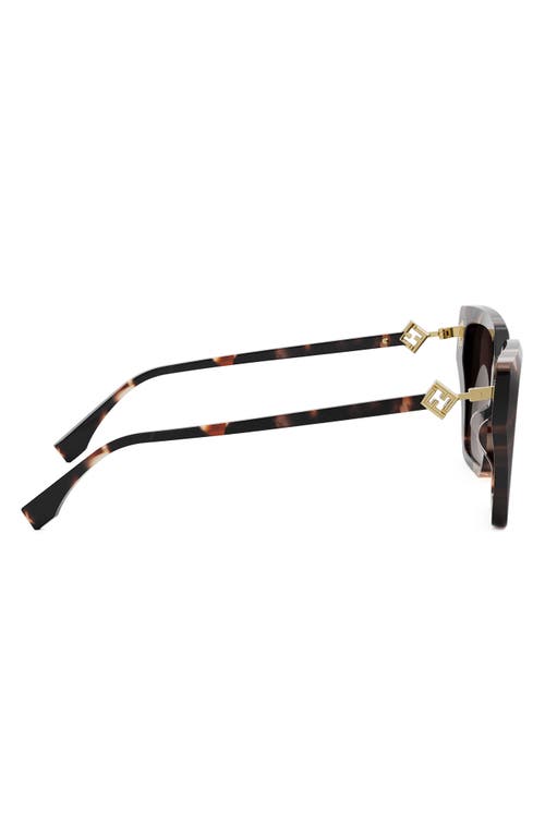 Fendi Ff Diamonds 54mm Gradient Square Sunglasses In Brown