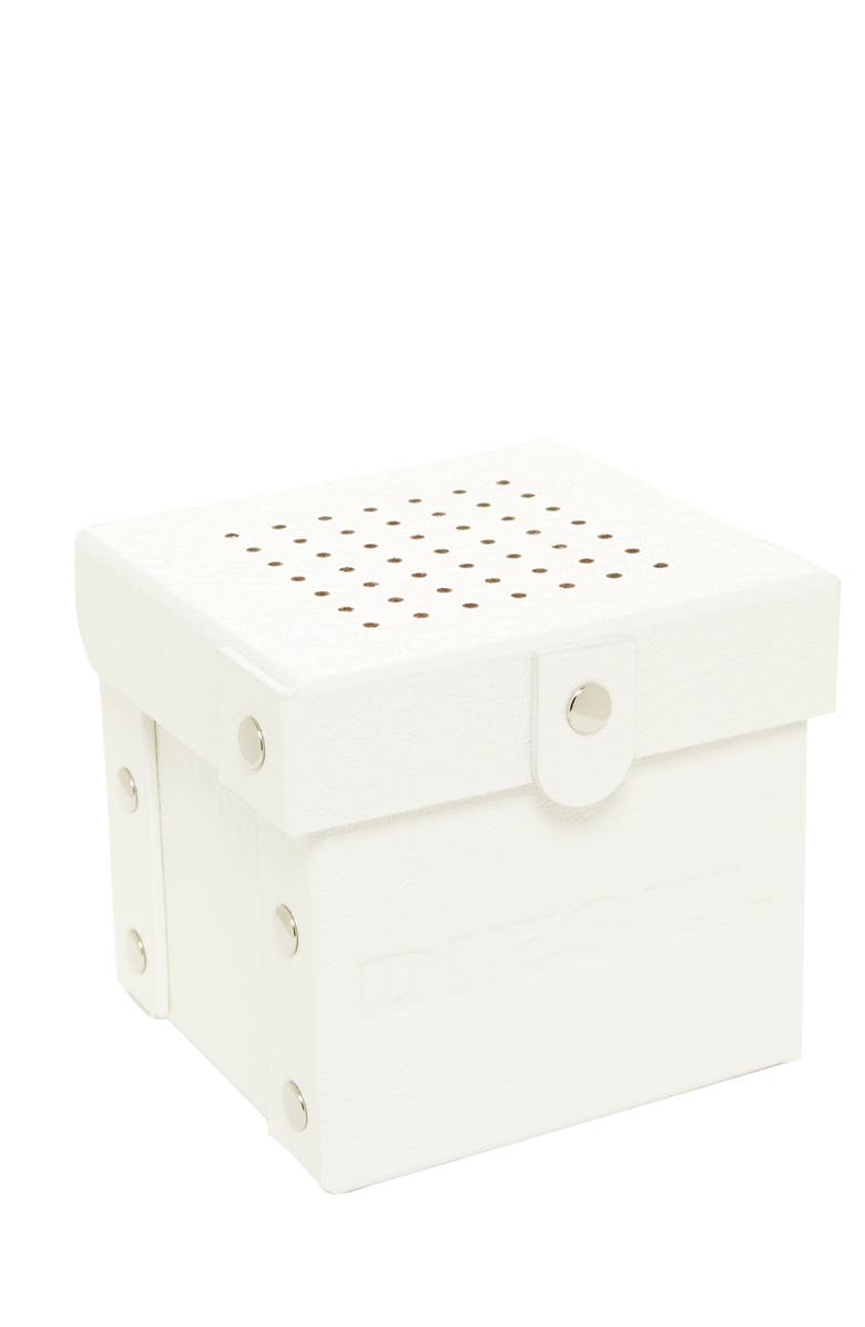 DIESEL<sup>®</sup> Round Silicone Strap Watch, 44mm 'Double Down' Round, Main, color, 