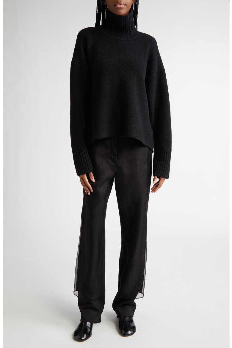 Sandra Cashmere & Wool Blend Turtleneck Sweater, Alternate, color, BLACK