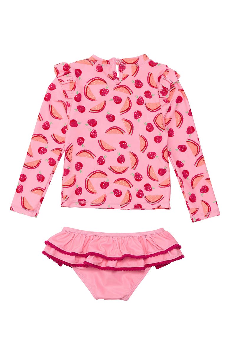 Snapper Rock Berry Sweet Two-Piece Rashguard Swimsuit, Alternate, color, Pink