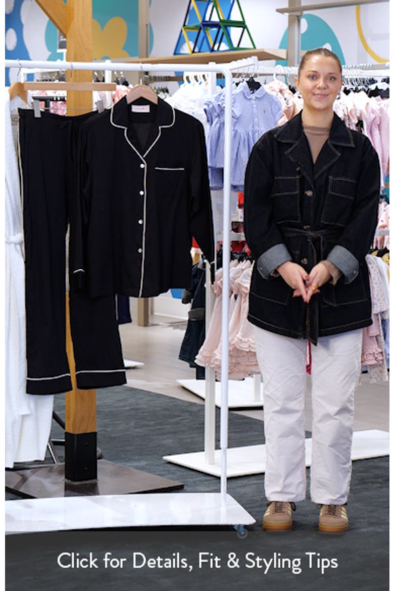 Zoe Contrast Piping Cotton Sateen Pajamas video