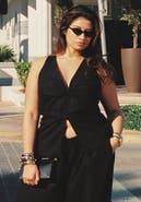 ELOQUII Twisted Linen Halter Top