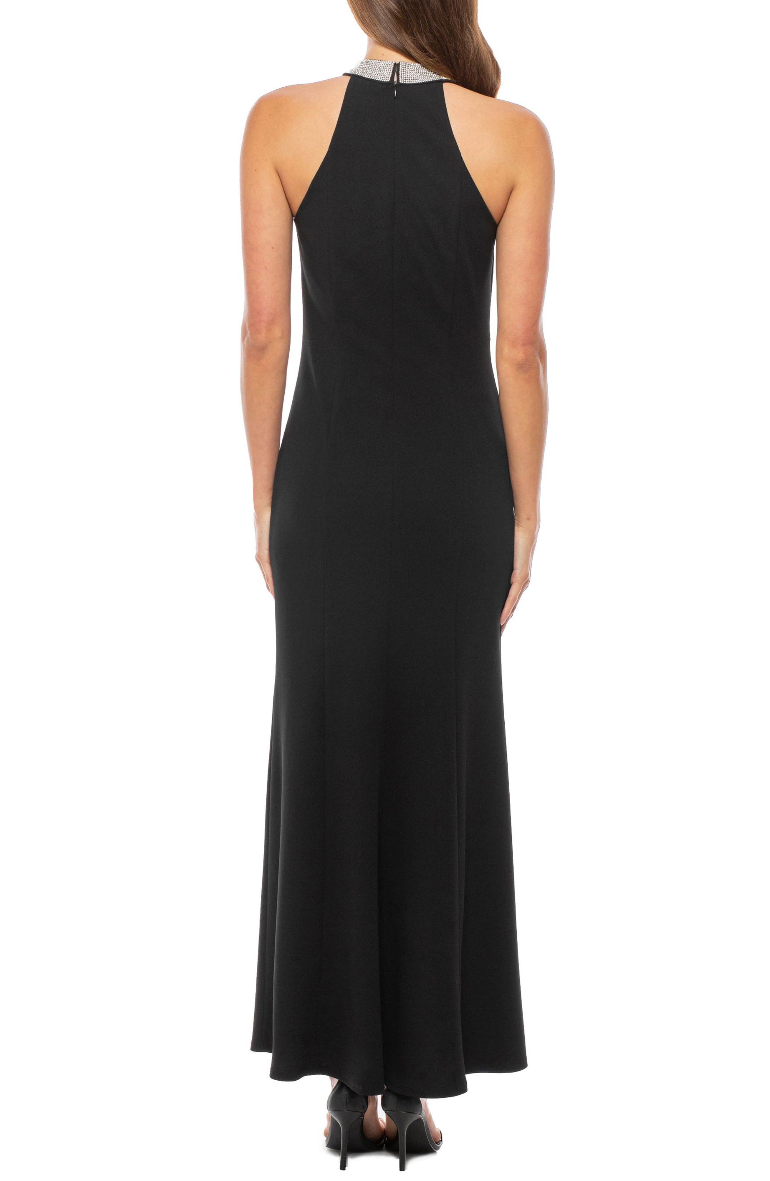 Oleg Cassini Rhinestone Trim Sleeveless A-Line Gown (Women) | Nordstromrack