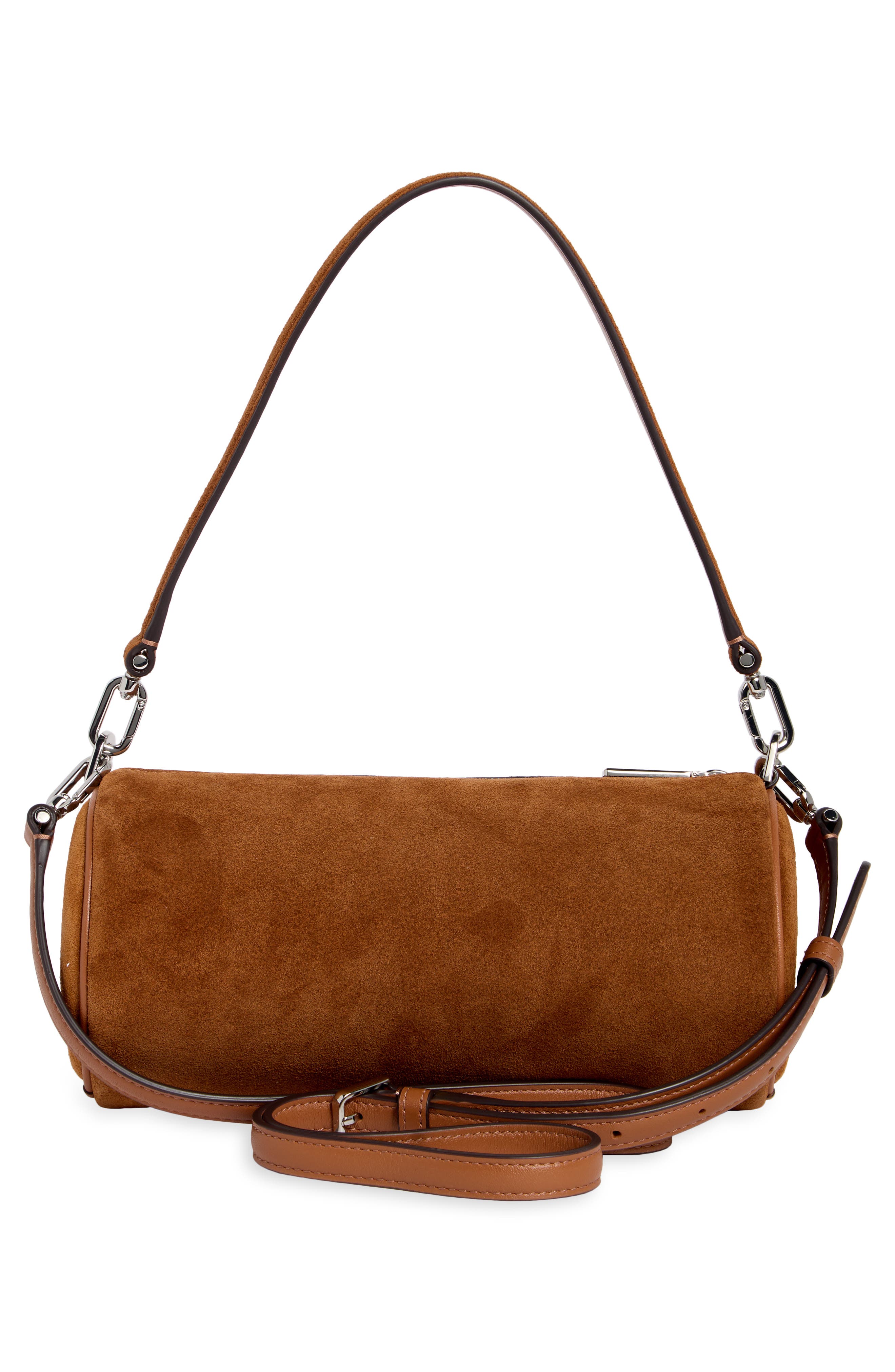 Mini Convertible Suede Crossbody Bag, Alternate, color, WARM GINGERBREAD