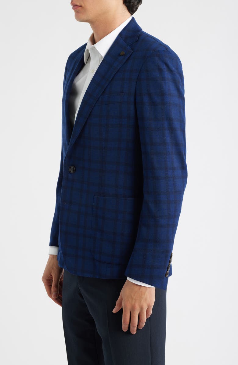 Peter Millar Barrett Windowpane Plaid Wool Sport Coat, Alternate, color, Navy
