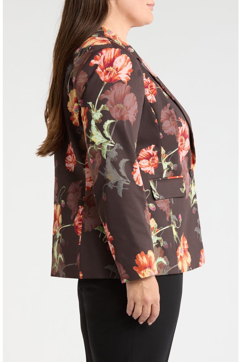 Print Sateen Blazer, Alternate, color, ESPRESSO FLORAL