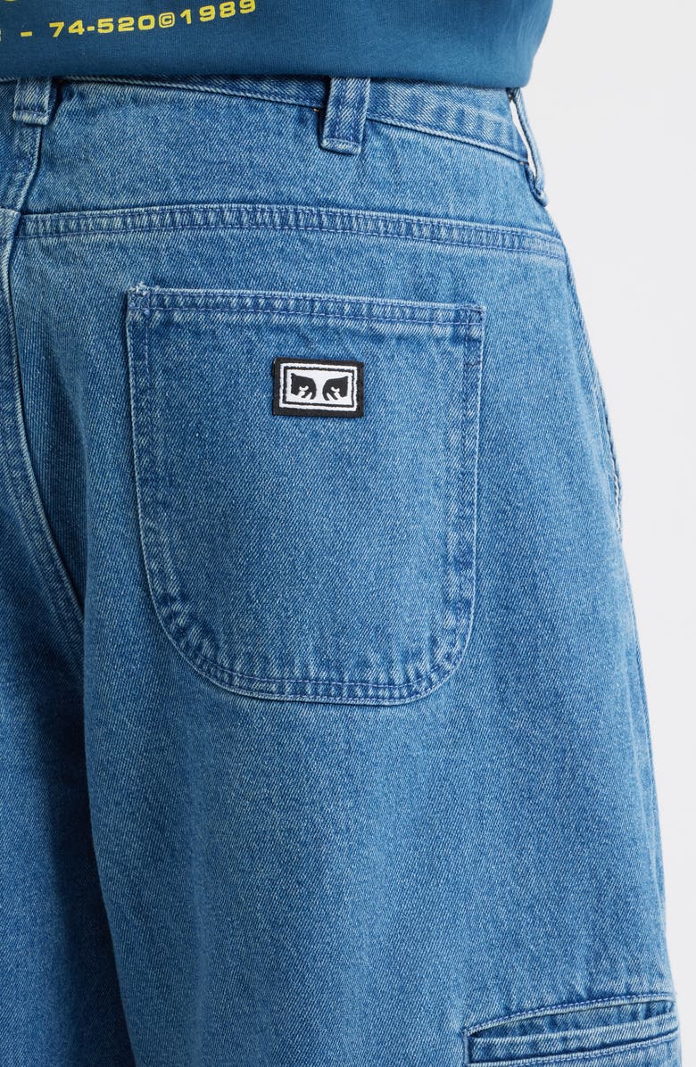 Obey Bigwig Double Knee Worker Jeans, Alternate, color, Light Indigo