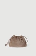 Brunello Cucinelli Pouch bag in suede with monili