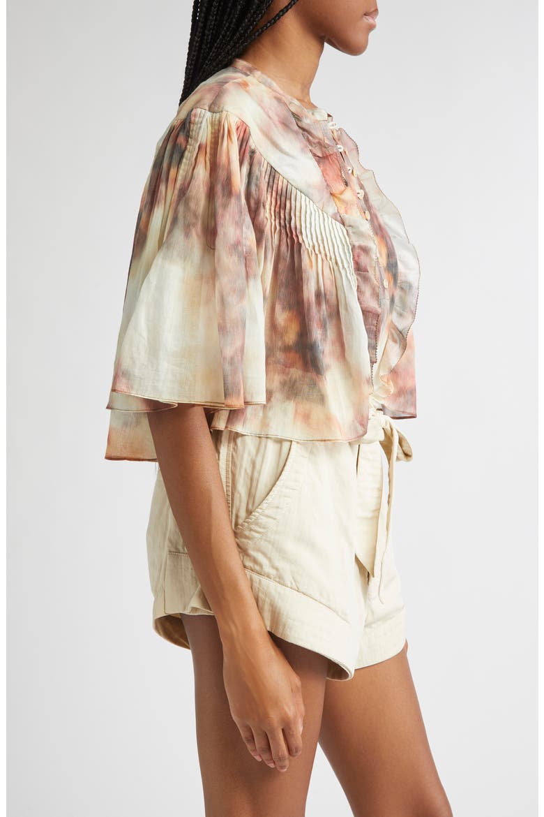 Veelia Flutter Sleeve Top, Alternate, color, BEIGE