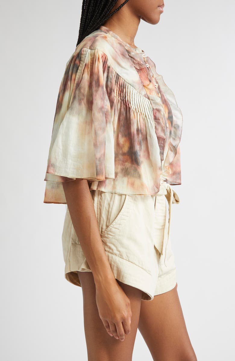 Isabel Marant Étoile Veelia Flutter Sleeve Top, Alternate, color, Beige