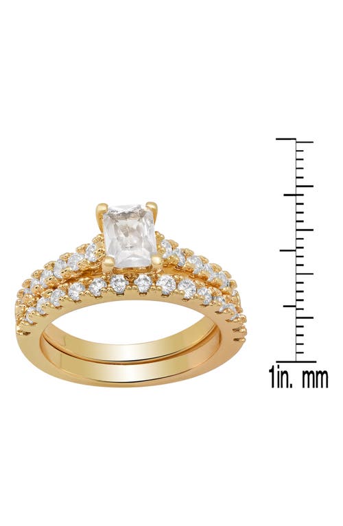 Hmy Jewelry Set Of 2 Simulated Diamond Rings In Gold