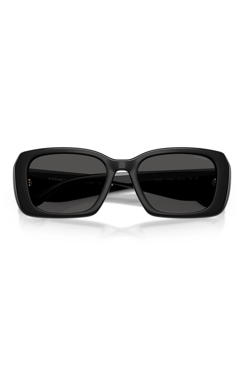 54mm Square Sunglasses, Alternate, color, BLACK / GREY SOLID