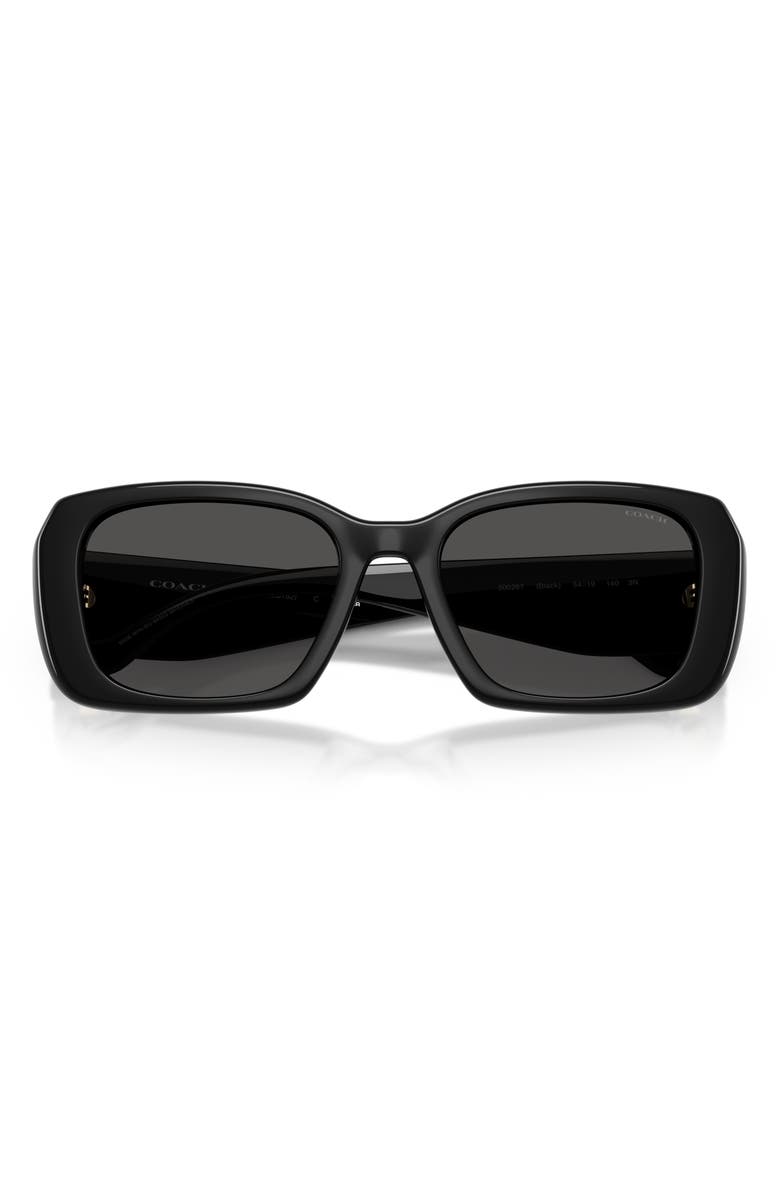 COACH 54mm Square Sunglasses, Alternate, color, Black / Grey Solid
