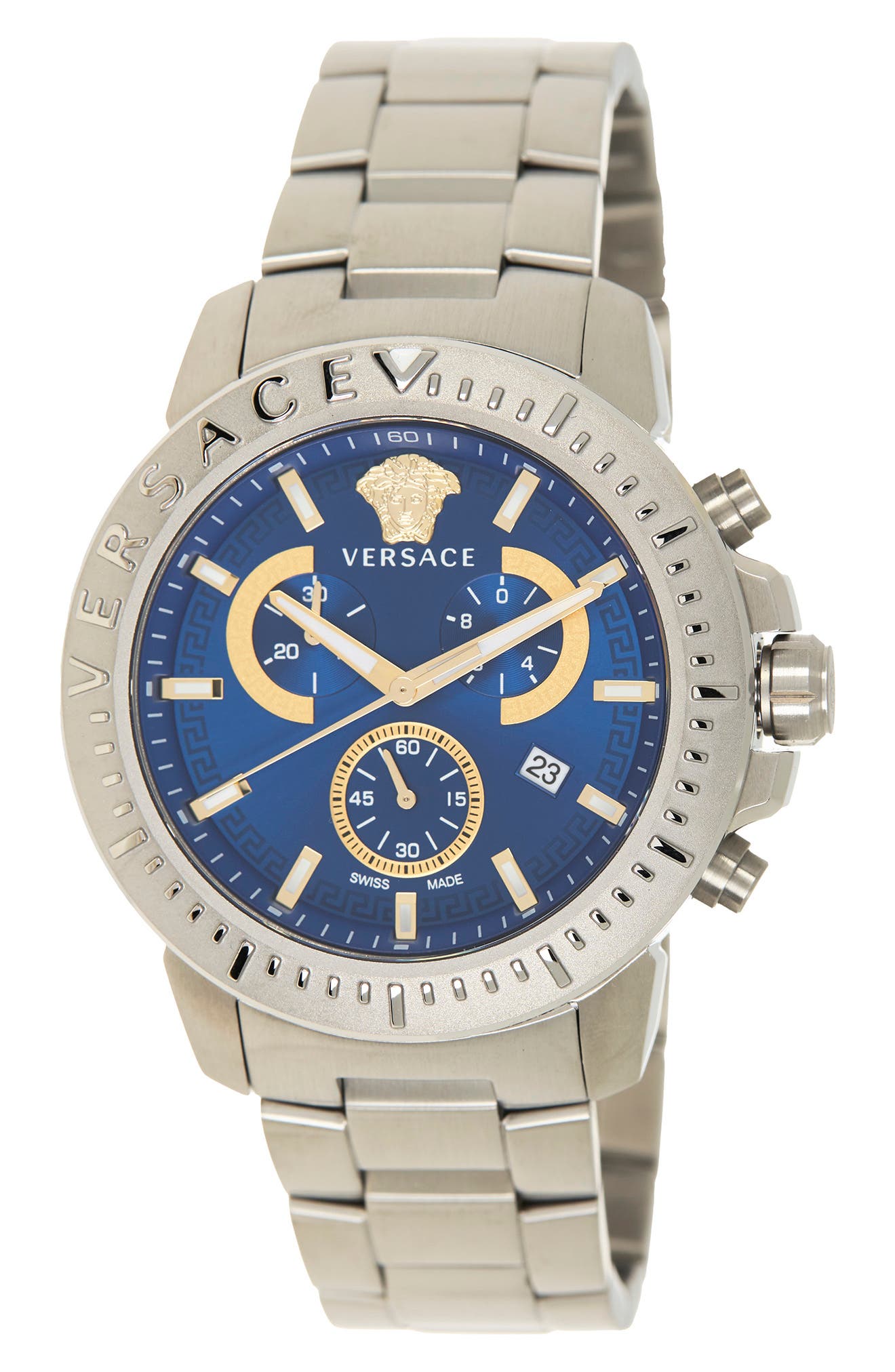 Versace Chronograph Stainless Steel Bracelet Watch, 45mm