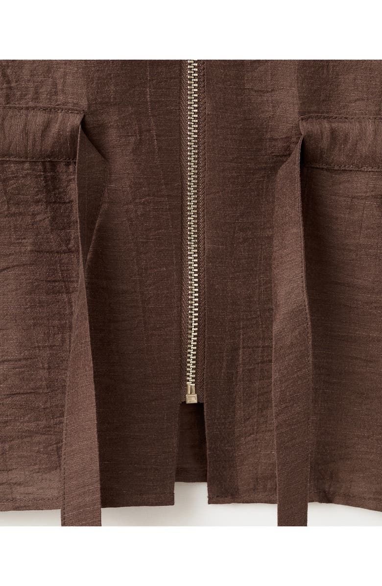 MANGO Belted Zip-Front Shirt, Alternate, color,